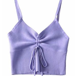 The MOODSS Antonia Top Purple Tank Tie Up
